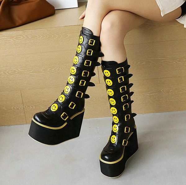 boots aiweiyi punk style ladies knee high patent leather wedges shoes woman buckle design goth thigh, Black
boots aiweiyi punk style ladies knee high patent leather wedges shoes woman buckle design goth thigh, Black
