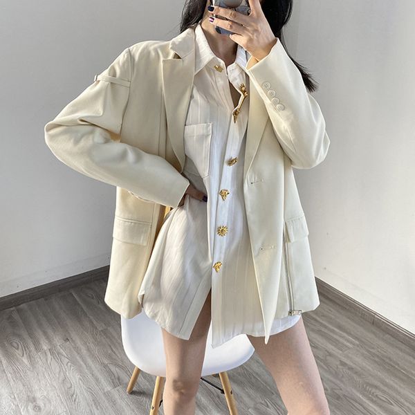 suit women's side zipper blazer early autumn solid color single breasted loose office lady outwear coat, White;black
suit women's side zipper blazer early autumn solid color single breasted loose office lady outwear coat, White;black