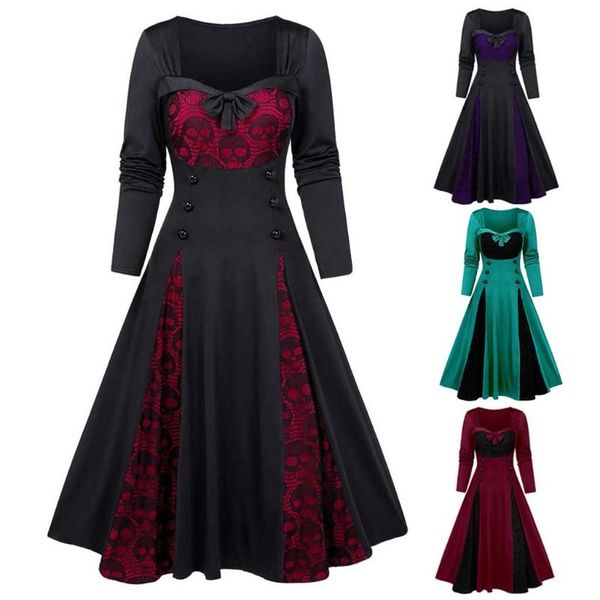casual dresses halloween cosplay costumes scary vampire witch costume for women plus size skull lace insert mock button bowknot, Black;gray
casual dresses halloween cosplay costumes scary vampire witch costume for women plus size skull lace insert mock button bowknot, Black;gray