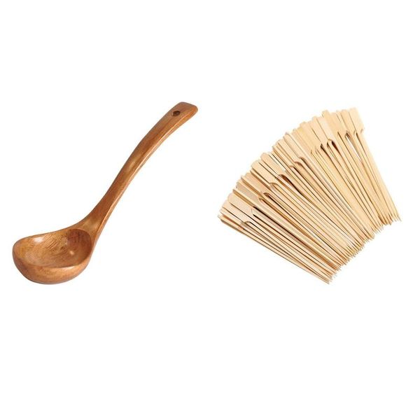 300pcs bamboo paddle skewers barbecue cocktail sticks 18cm & 1x natural wood wooden spoon dinnerware sets
300pcs bamboo paddle skewers barbecue cocktail sticks 18cm & 1x natural wood wooden spoon dinnerware sets