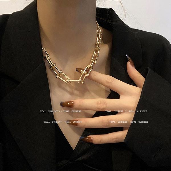chains women's necklace exaggerated temperament metal hip hop retro clavicle chain u-shaped thick short cold wind neck, Silver
chains women's necklace exaggerated temperament metal hip hop retro clavicle chain u-shaped thick short cold wind neck, Silver