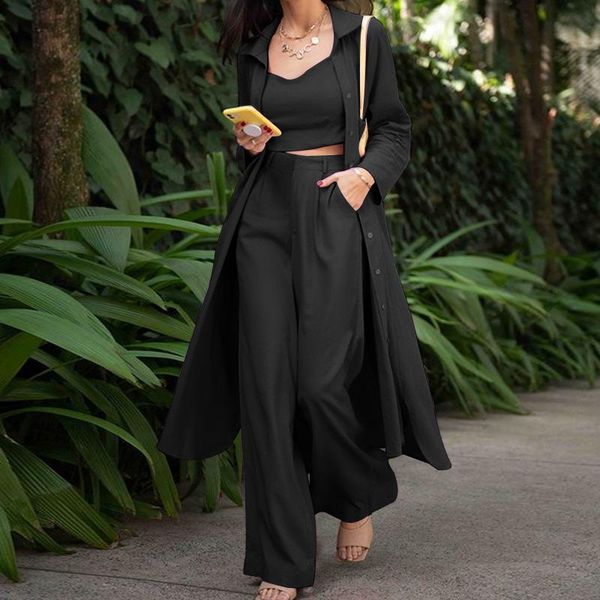 women's two piece pants autumn casual windbreaker coat wide leg three suit shorts set women 2021 fashion, White
women's two piece pants autumn casual windbreaker coat wide leg three suit shorts set women 2021 fashion, White