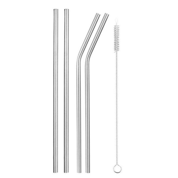 drinking straws 4pcs reusable straw set straight bent 304 stainless steel metal with cleaner brush bar accessories
drinking straws 4pcs reusable straw set straight bent 304 stainless steel metal with cleaner brush bar accessories