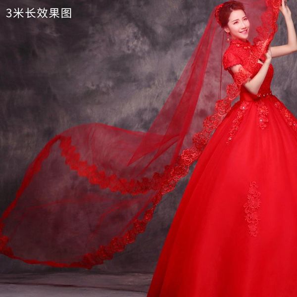 bridal veils affordable single llyer 3 meters bride veil lace wedding accessories white red, Black
bridal veils affordable single llyer 3 meters bride veil lace wedding accessories white red, Black