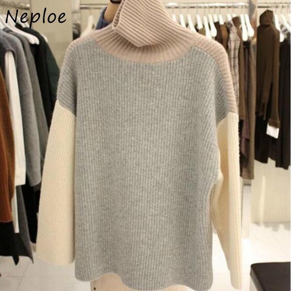 women's sweaters neploe chic turtleneck panelled women 2021 autumn long sleeve knitted pullovers loose soft warm femme 1h100, White;black
women's sweaters neploe chic turtleneck panelled women 2021 autumn long sleeve knitted pullovers loose soft warm femme 1h100, White;black