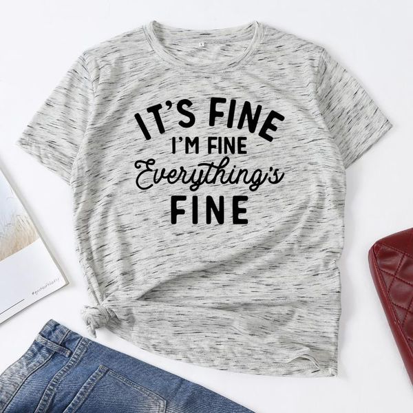 women's t-shirt it's fine i' everything's woman short sleeve t-shirts summer for women cotton graphic tee female shirt, White
women's t-shirt it's fine i' everything's woman short sleeve t-shirts summer for women cotton graphic tee female shirt, White