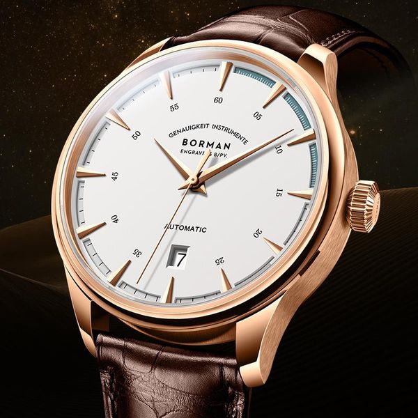 wristwatches borman 2021 men's classic mechanical watches business waterproof date clock genuine leather automatic watch, Slivery;brown
wristwatches borman 2021 men's classic mechanical watches business waterproof date clock genuine leather automatic watch, Slivery;brown