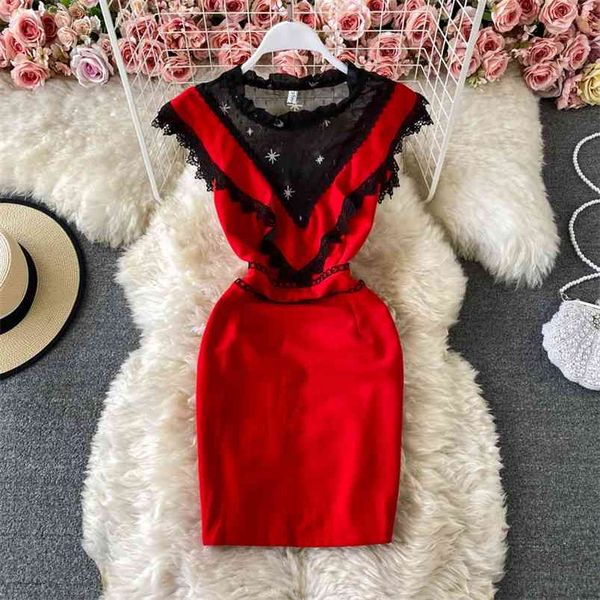 women's summer korean fashion high waist gauze mesh splicing o neck buttocks sleevess mini dress d066 210507, Black;gray
women's summer korean fashion high waist gauze mesh splicing o neck buttocks sleevess mini dress d066 210507, Black;gray