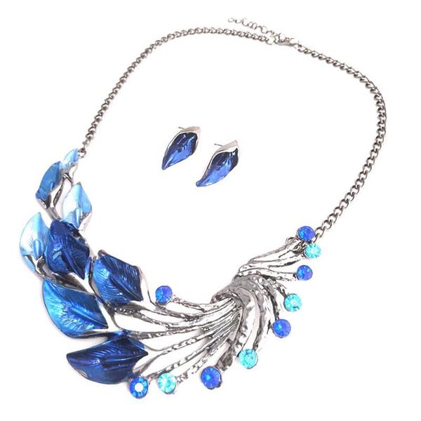 earrings & necklace boho women peacock tail jewelry set elegant and charm necklaceffor earring, Silver
earrings & necklace boho women peacock tail jewelry set elegant and charm necklaceffor earring, Silver