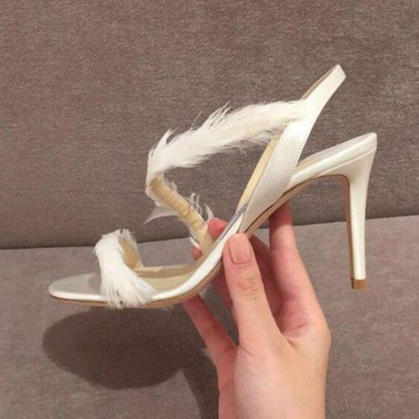 sandals brand summer est white dress shoes fur high heels women fashion wedding bride, Black
sandals brand summer est white dress shoes fur high heels women fashion wedding bride, Black