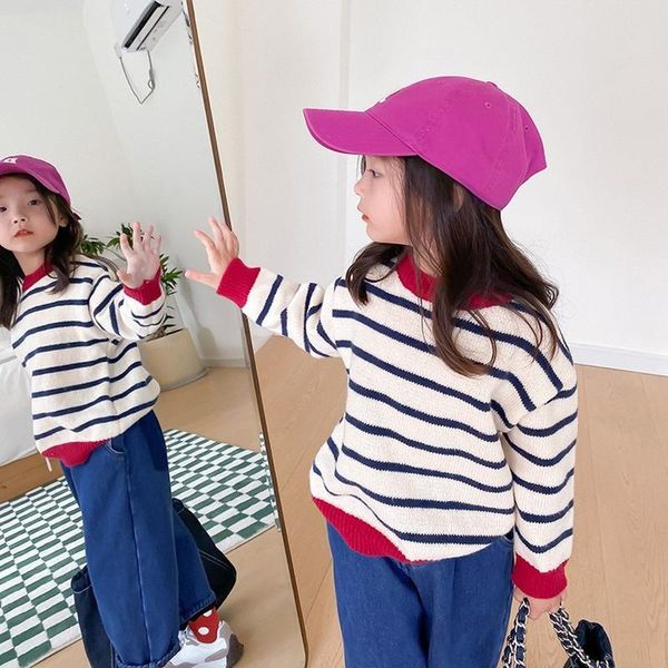 pullover winter baby girls fashion striped knitted sweaters children loose all-match casual base, Blue
pullover winter baby girls fashion striped knitted sweaters children loose all-match casual base, Blue