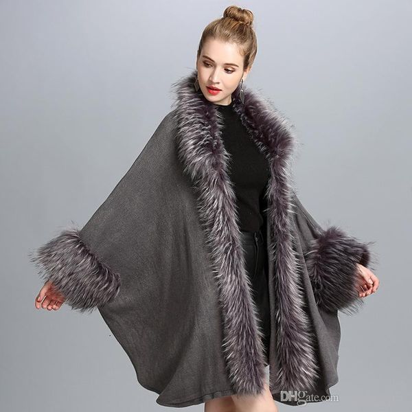 classic faux fur cape women designer fashion european american autumn and winter large size loose knitted shawl cardigan, Black
classic faux fur cape women designer fashion european american autumn and winter large size loose knitted shawl cardigan, Black