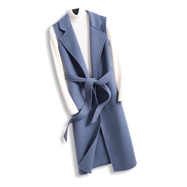 women's vests autumn winter wool long vest sleeveless jacket coat women belt woolen waistcoat double-sided female slim pockets clothes, Black;white
women's vests autumn winter wool long vest sleeveless jacket coat women belt woolen waistcoat double-sided female slim pockets clothes, Black;white