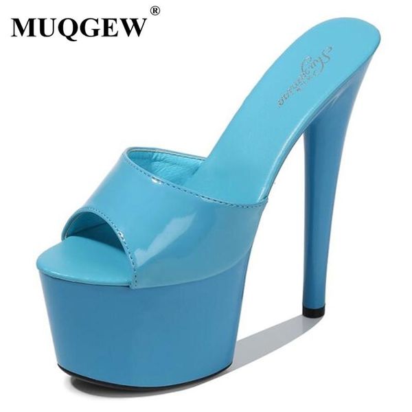 summer slippers outsid multicolor patent leather platform super high heels 17cm thin heel women's shoes size 34-43, Black
summer slippers outsid multicolor patent leather platform super high heels 17cm thin heel women's shoes size 34-43, Black