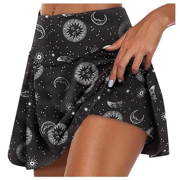 women's fashion casual culottes mini slim sports print pantskirt quick dry fake skirt gym workout short pants leggings, Black
women's fashion casual culottes mini slim sports print pantskirt quick dry fake skirt gym workout short pants leggings, Black