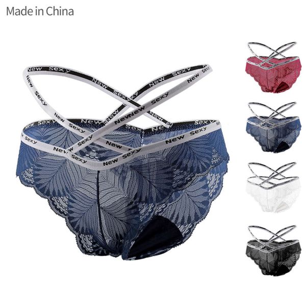 women's thong lace cotton crotch low waist underwear women's long term, Black;white