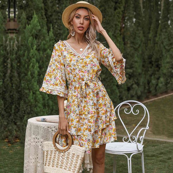 dresses summer cascading ruffle print women 2021 new casual lace v neck flare sleeve ladies short bandage floral, Black;gray
dresses summer cascading ruffle print women 2021 new casual lace v neck flare sleeve ladies short bandage floral, Black;gray