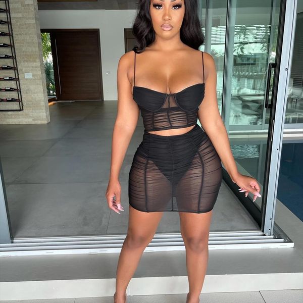 mesh patchwork bodycon 2 womens tracksuits piece ruched dress spaghetti strap crop summer mini skirt suits solid outfit, Gray
mesh patchwork bodycon 2 womens tracksuits piece ruched dress spaghetti strap crop summer mini skirt suits solid outfit, Gray