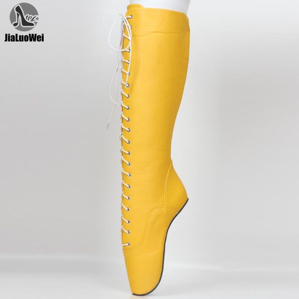 boots jialuowei 18cm high heel ballet fetish heelless heels yellow knee, Black
boots jialuowei 18cm high heel ballet fetish heelless heels yellow knee, Black