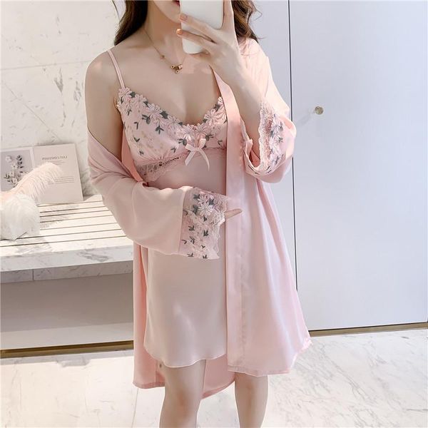 women's sleepwear pink sweet lace bow kimono robe gown suit lady spring summer intimate homewear v-neck night dress faux silk, Black;red
women's sleepwear pink sweet lace bow kimono robe gown suit lady spring summer intimate homewear v-neck night dress faux silk, Black;red