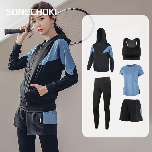 5pcs yoga set women patchwork compression sportwear for female gym clothing running fitness jogging workout tracksuit sets, Black;blue
5pcs yoga set women patchwork compression sportwear for female gym clothing running fitness jogging workout tracksuit sets, Black;blue