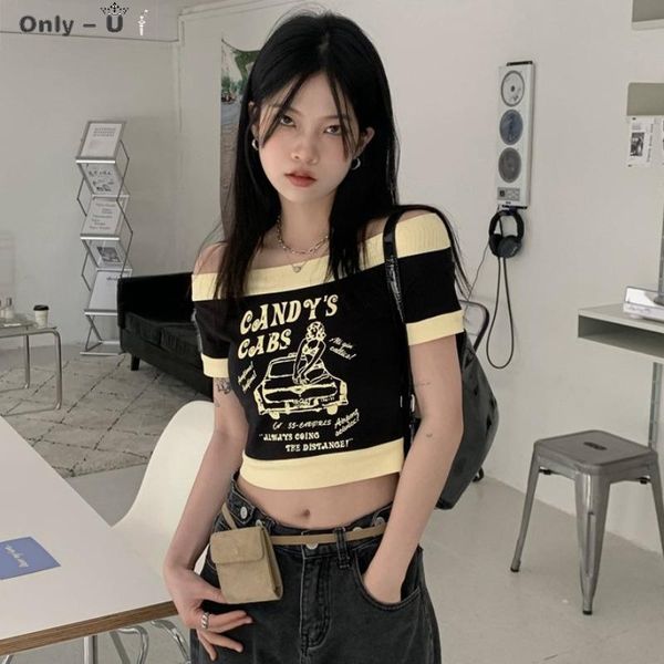 women's t-shirt one shoulder tshirt summer sweet cool girl design sense minority short tight sleeve jacket, White
women's t-shirt one shoulder tshirt summer sweet cool girl design sense minority short tight sleeve jacket, White