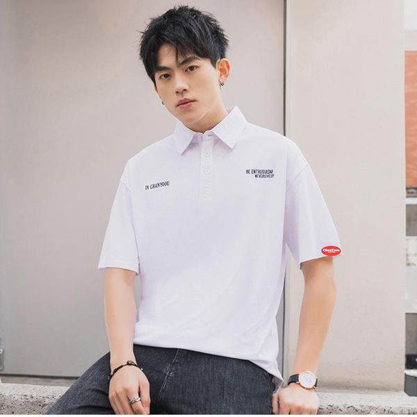 men's polos 2021 summer fashion casual shirt business loose large size comfortable trend brand short-sleeved, White;black
men's polos 2021 summer fashion casual shirt business loose large size comfortable trend brand short-sleeved, White;black