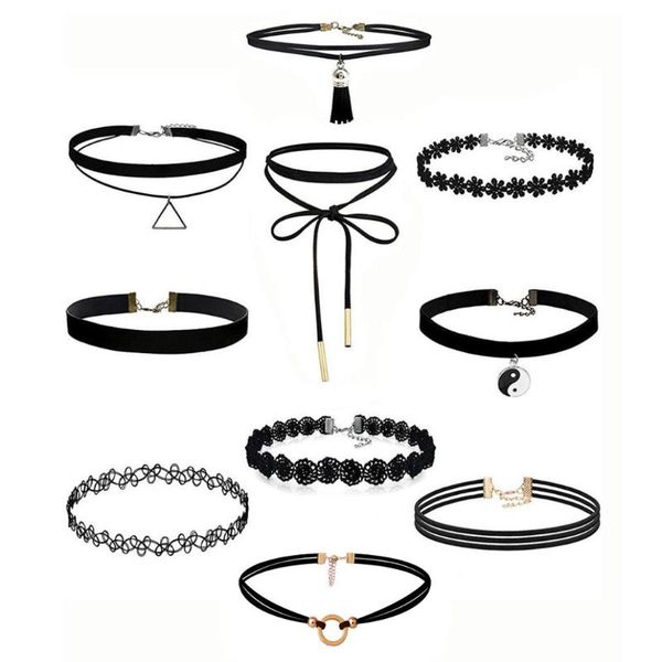 pendant necklaces 10pieces choker necklace set stretch velvet classic gothic tattoo lace 2021 s fashion ladies accessories, Silver
pendant necklaces 10pieces choker necklace set stretch velvet classic gothic tattoo lace 2021 s fashion ladies accessories, Silver