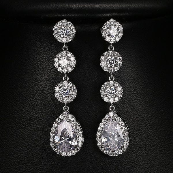 ekopdee fashion high level cubic zirconia earrings for women vintage round bridal wedding jewelry brincos dangle & chandelier, Silver
ekopdee fashion high level cubic zirconia earrings for women vintage round bridal wedding jewelry brincos dangle & chandelier, Silver
