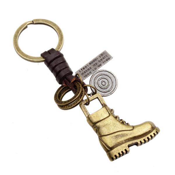 keychains fyjs unique antique copper circle metal shoe shape key chain handmade weave leather jewelry, Silver
keychains fyjs unique antique copper circle metal shoe shape key chain handmade weave leather jewelry, Silver