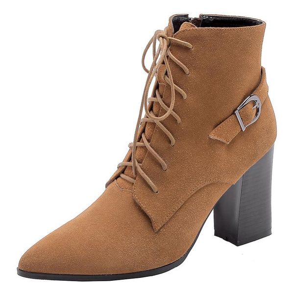 boots annymoli women winter ankle cow suede buckle thick high heel short zipper pointed toe shoes ladies fall 34-391 8cff, Black
boots annymoli women winter ankle cow suede buckle thick high heel short zipper pointed toe shoes ladies fall 34-391 8cff, Black