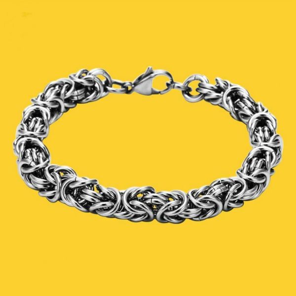 link, chain fashion trend simple 8mm thick men's woven titanium steel bracelet, Black
link, chain fashion trend simple 8mm thick men's woven titanium steel bracelet, Black