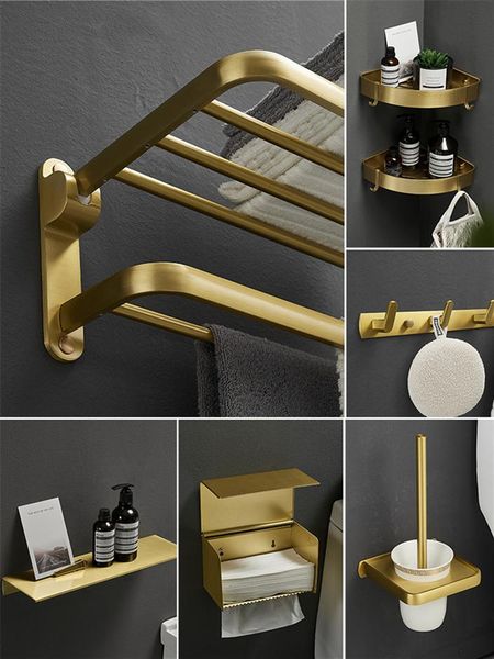 bath accessory set bathroom hardware brushed gold organizer towel rack tissue holder toilet brushe robe hook bar
bath accessory set bathroom hardware brushed gold organizer towel rack tissue holder toilet brushe robe hook bar