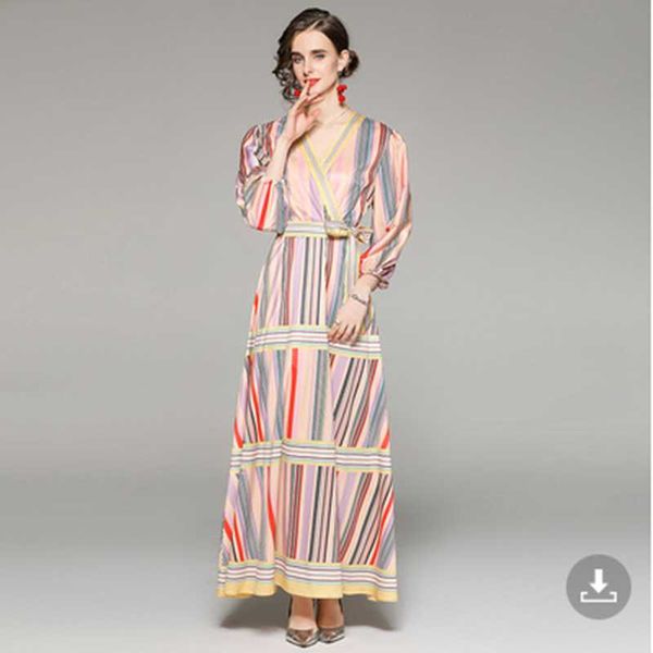 casual dresses women's clothing of large sizes fashion v neck print stripes belt long dress 2021 autumn designer high waist a line vest, Black;gray
casual dresses women's clothing of large sizes fashion v neck print stripes belt long dress 2021 autumn designer high waist a line vest, Black;gray