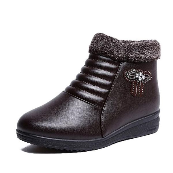 boots women snow ladies ankle waterproof female non slip winter warm plush zipper soft pu leather platform flats, Black
boots women snow ladies ankle waterproof female non slip winter warm plush zipper soft pu leather platform flats, Black