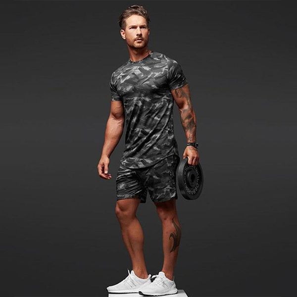 men's tracksuits camouflage sports suit running gym summer two piece quick drying clothes casual short sleeve shorts 2021, Gray
men's tracksuits camouflage sports suit running gym summer two piece quick drying clothes casual short sleeve shorts 2021, Gray