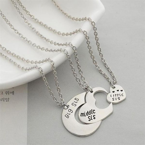 pendant necklaces creative "little middle big sister" love stitching necklace jewelry accessories women gold party gift, Silver
pendant necklaces creative "little middle big sister" love stitching necklace jewelry accessories women gold party gift, Silver