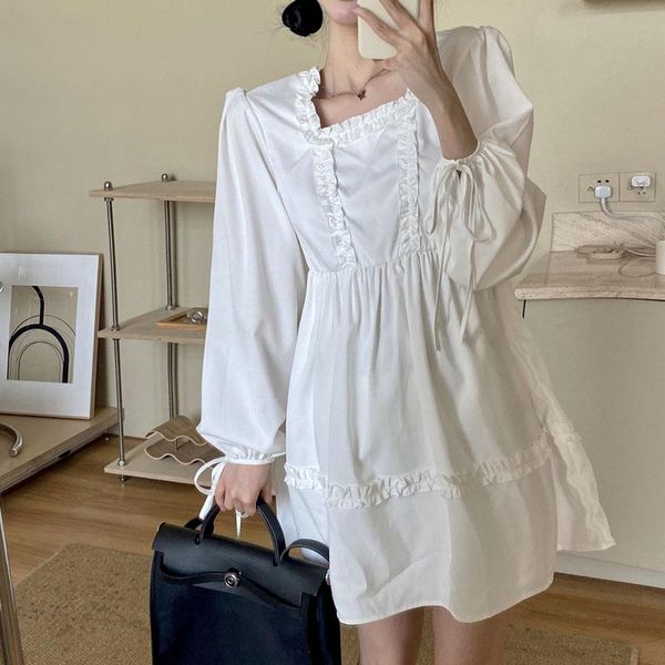 casual dresses japanese preppy style soft girly princess dress vintage white for female kawaii square collar sweet ruffle full sleeve, Black;gray
casual dresses japanese preppy style soft girly princess dress vintage white for female kawaii square collar sweet ruffle full sleeve, Black;gray