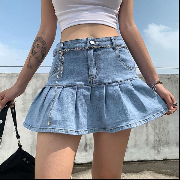y2k pink denim pleated women skirt mini solid casual fashion korean style high waist with lined club party girls, Black
y2k pink denim pleated women skirt mini solid casual fashion korean style high waist with lined club party girls, Black