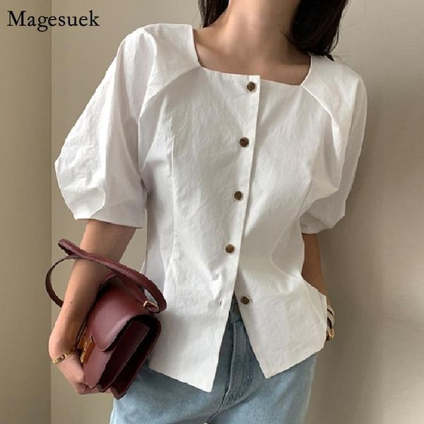 women's blouses & shirts korean fashion short sleeve white woman square collar vintage plus size women clothing solid ladies 14490
women's blouses & shirts korean fashion short sleeve white woman square collar vintage plus size women clothing solid ladies 14490