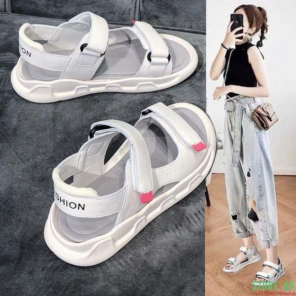 sandals sports women's pu leather summer flat bottom student non-slip wild shoes 1 platform leisure beach, Black
sandals sports women's pu leather summer flat bottom student non-slip wild shoes 1 platform leisure beach, Black