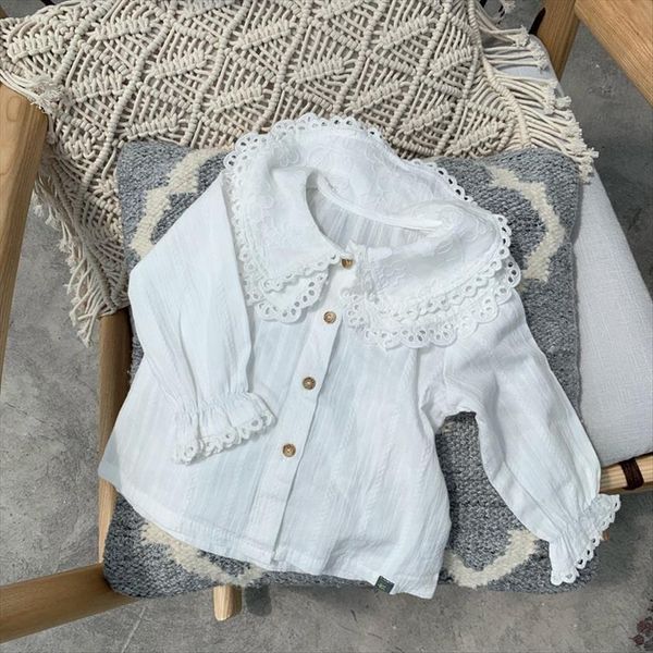 spring baby girls white blouses lace collar ruffles sleeve korean style toddlers kids princess shirts cotton, White;black
spring baby girls white blouses lace collar ruffles sleeve korean style toddlers kids princess shirts cotton, White;black