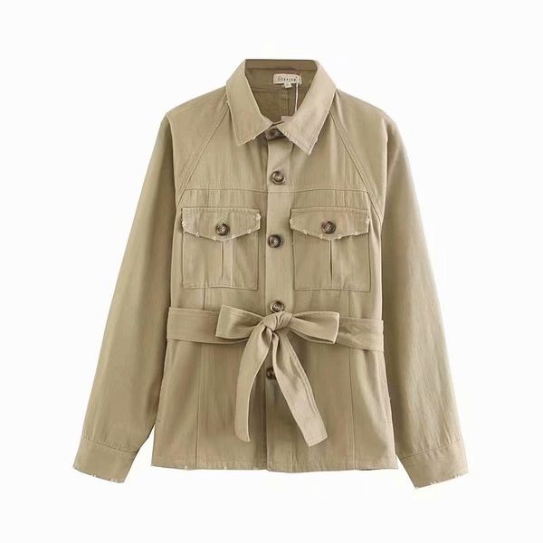 autumn women's safari style fashion solid frayed jackets stylish lady long sleeve single breasted outwear jacket with belt 210421, Black;brown
autumn women's safari style fashion solid frayed jackets stylish lady long sleeve single breasted outwear jacket with belt 210421, Black;brown