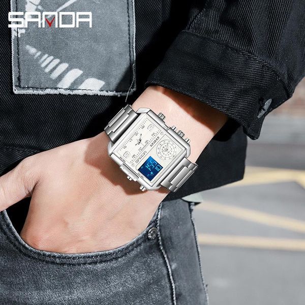 wristwatches sanda 6023 casual personality business men's watch fashion square electronic cool stainless steel luminous, Slivery;brown
wristwatches sanda 6023 casual personality business men's watch fashion square electronic cool stainless steel luminous, Slivery;brown