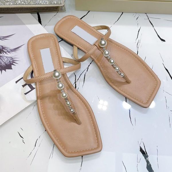 slippers 2021 summer women square toe flip-flops flats sandals pearl decoration genuine leather brand designer, Black
slippers 2021 summer women square toe flip-flops flats sandals pearl decoration genuine leather brand designer, Black