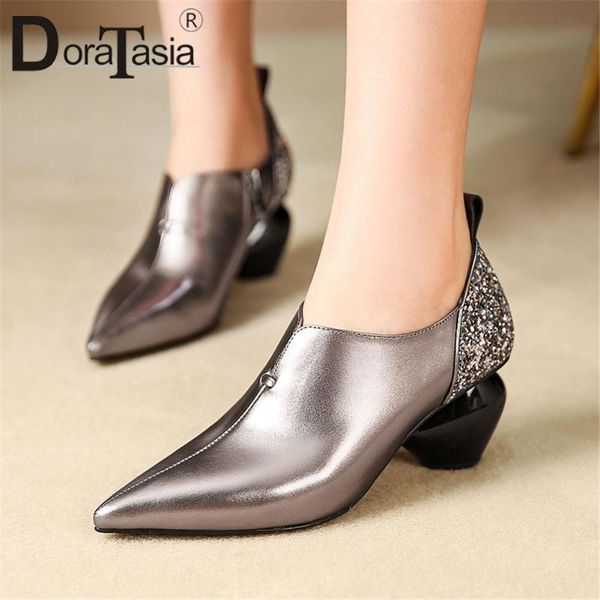 big size 42 genuine leather classics pumps woman shoes pointed toe elegant strange chunky heels ol dress, Black
big size 42 genuine leather classics pumps woman shoes pointed toe elegant strange chunky heels ol dress, Black