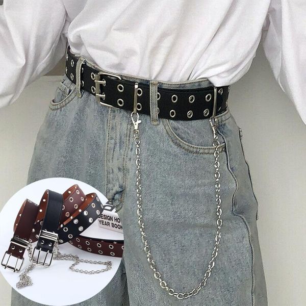 belts 2021 fashion ladies punk chain belt with round hole decoration adjustable double/single row, Black;brown
belts 2021 fashion ladies punk chain belt with round hole decoration adjustable double/single row, Black;brown