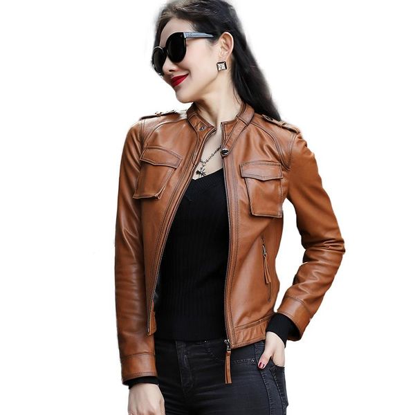 women's leather & faux tcyeek spring autumn 100% natural sheepskin coat female streetwear real jacket genuine women 1984, Black
women's leather & faux tcyeek spring autumn 100% natural sheepskin coat female streetwear real jacket genuine women 1984, Black