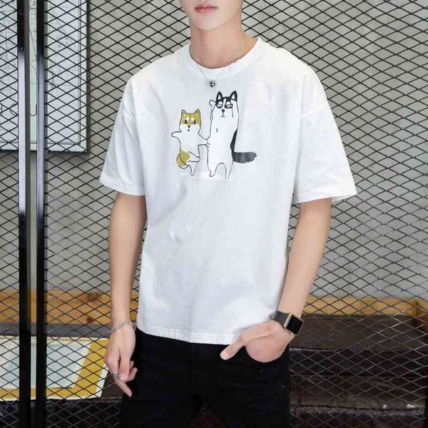 2019 summer men's cotton short sleeve t-shirt youth brand loose large bottomed shirt couple fashion, White;black
2019 summer men's cotton short sleeve t-shirt youth brand loose large bottomed shirt couple fashion, White;black
