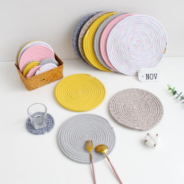 table runner non-slip placemat hand-woven cotton rope anti- accessories home kitchenware cup coasters decor round pot pad
table runner non-slip placemat hand-woven cotton rope anti- accessories home kitchenware cup coasters decor round pot pad